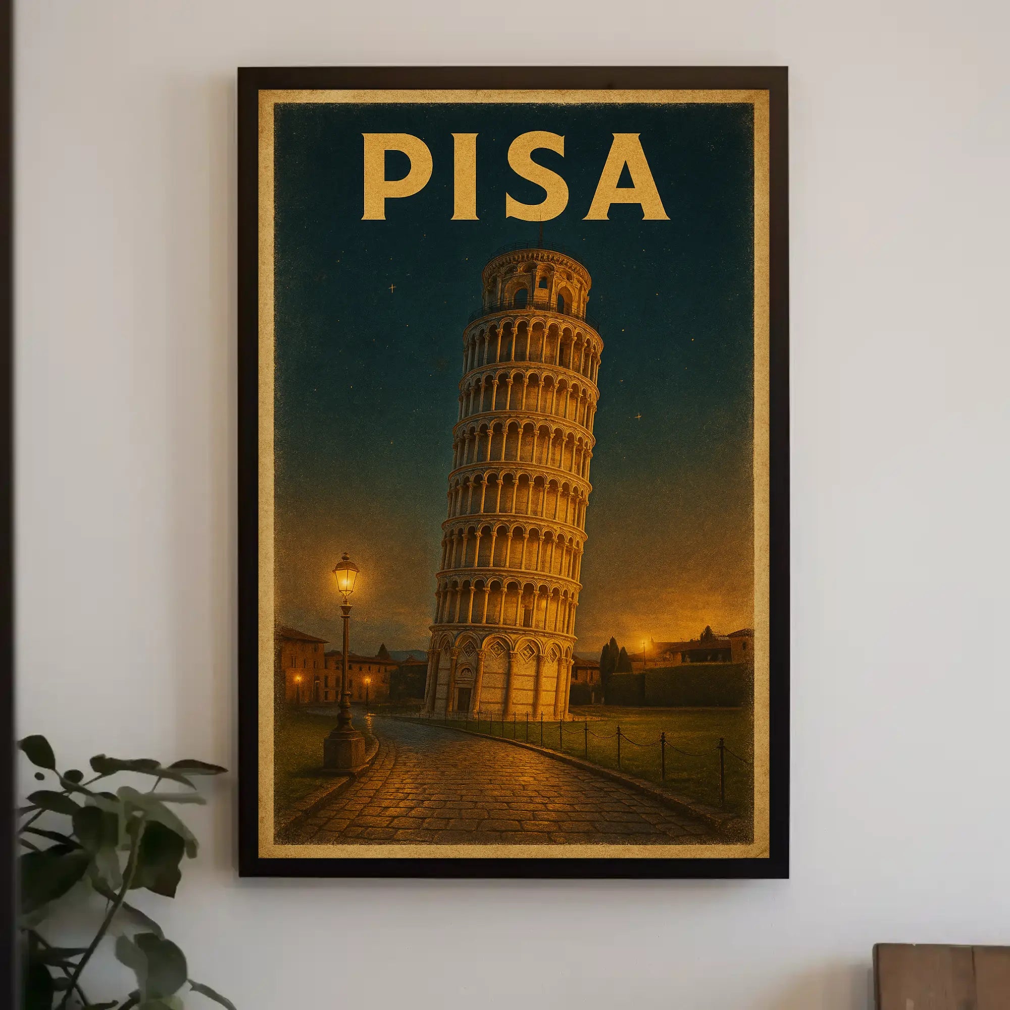 Leaning Tower of Pisa Vintage Travel Poster PosterGoat