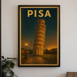 Leaning Tower of Pisa Vintage Travel Poster PosterGoat
