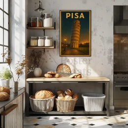 Leaning Tower of Pisa Vintage Travel Poster PosterGoat