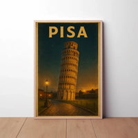 Leaning Tower of Pisa Vintage Travel Poster PosterGoat