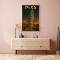 Leaning Tower of Pisa Vintage Travel Poster PosterGoat