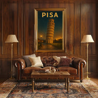 Leaning Tower of Pisa Vintage Travel Poster PosterGoat