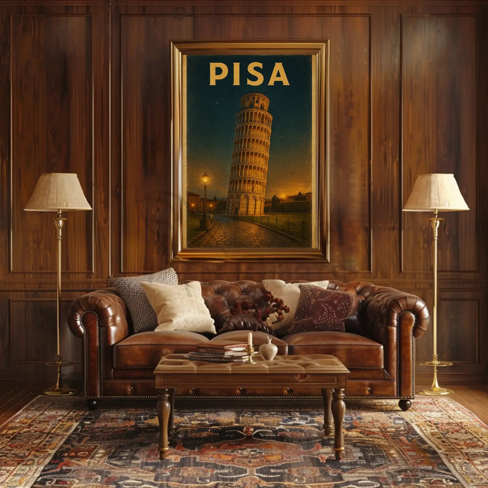 Leaning Tower of Pisa Vintage Travel Poster PosterGoat