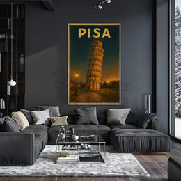 Leaning Tower of Pisa Vintage Travel Poster PosterGoat
