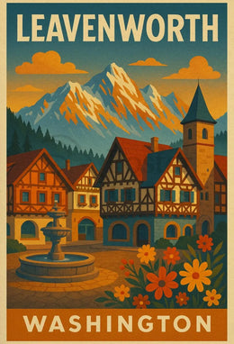 Leavenworth Bavarian Charm Scenic Travel Poster PosterGoat