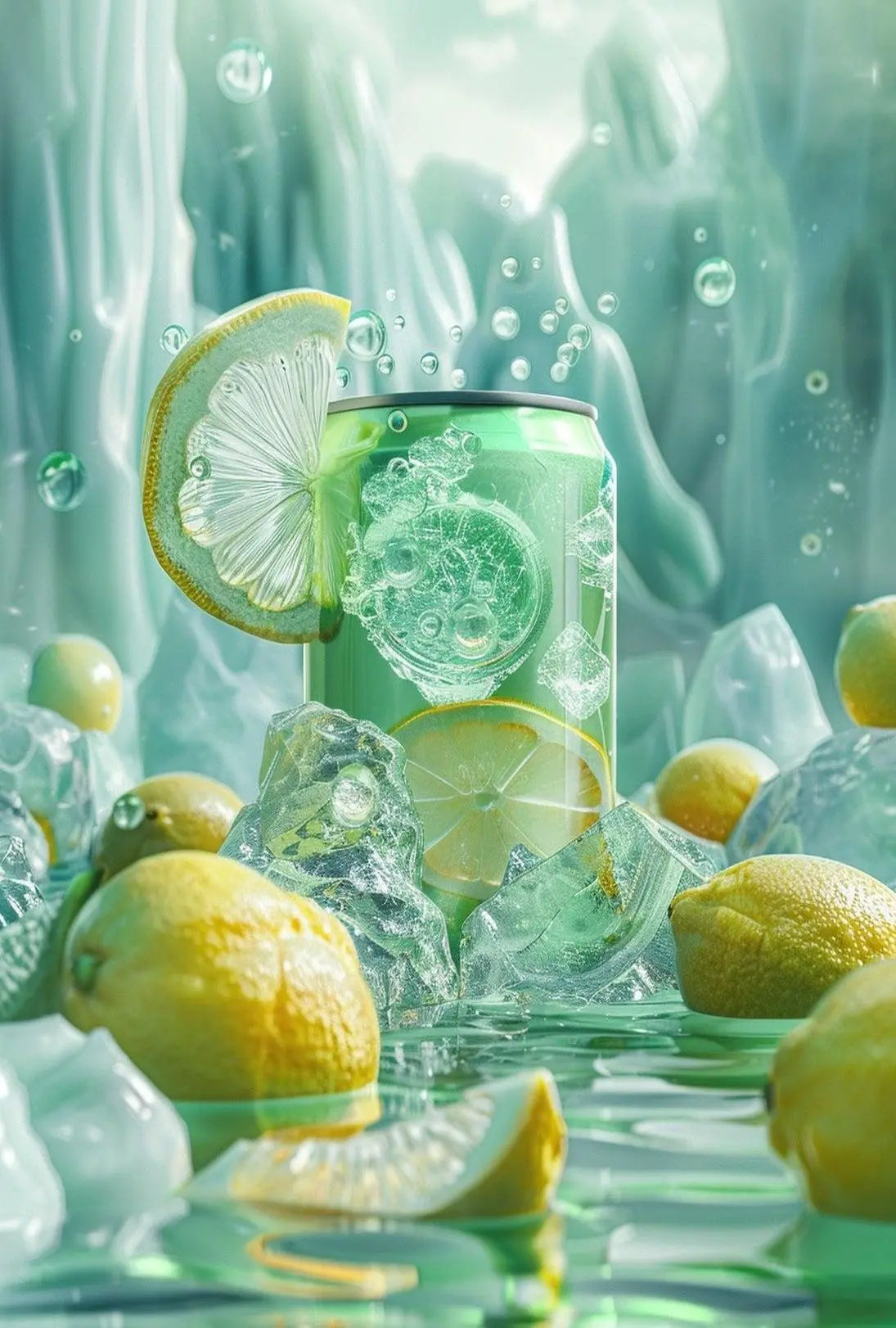 Lemon Fizzy Beverage Poster with Refreshing Citrus Appeal PosterGoat