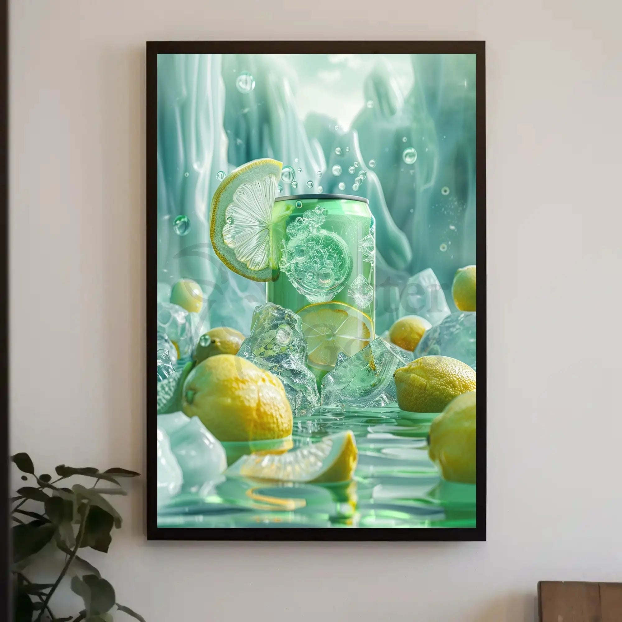 Lemon Fizzy Beverage Poster with Refreshing Citrus Appeal PosterGoat