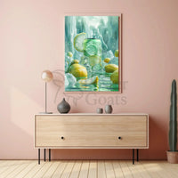 Lemon Fizzy Beverage Poster with Refreshing Citrus Appeal PosterGoat
