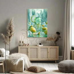 Lemon Fizzy Beverage Poster with Refreshing Citrus Appeal PosterGoat