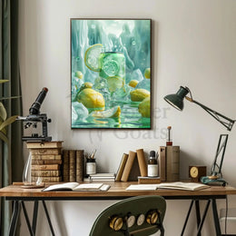 Lemon Fizzy Beverage Poster with Refreshing Citrus Appeal PosterGoat