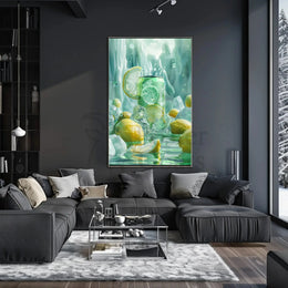Lemon Fizzy Beverage Poster with Refreshing Citrus Appeal PosterGoat