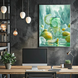 Lemon Fizzy Beverage Poster with Refreshing Citrus Appeal PosterGoat