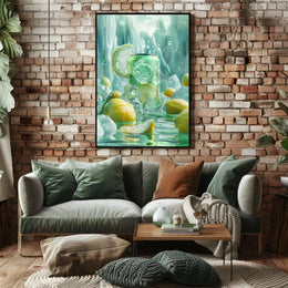 Lemon Fizzy Beverage Poster with Refreshing Citrus Appeal PosterGoat