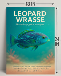Leopard Wrasse Vibrant Reef Inhabitant Poster PosterGoat