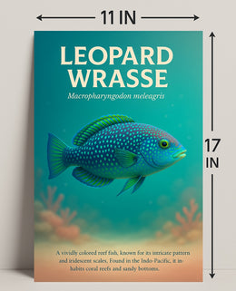 Leopard Wrasse Vibrant Reef Inhabitant Poster PosterGoat