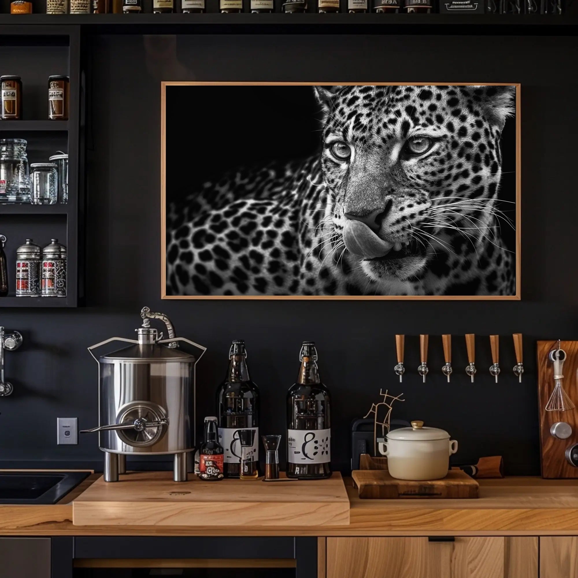 Leopard's Fierce Gaze Wildlife Art Animal Poster PosterGoat