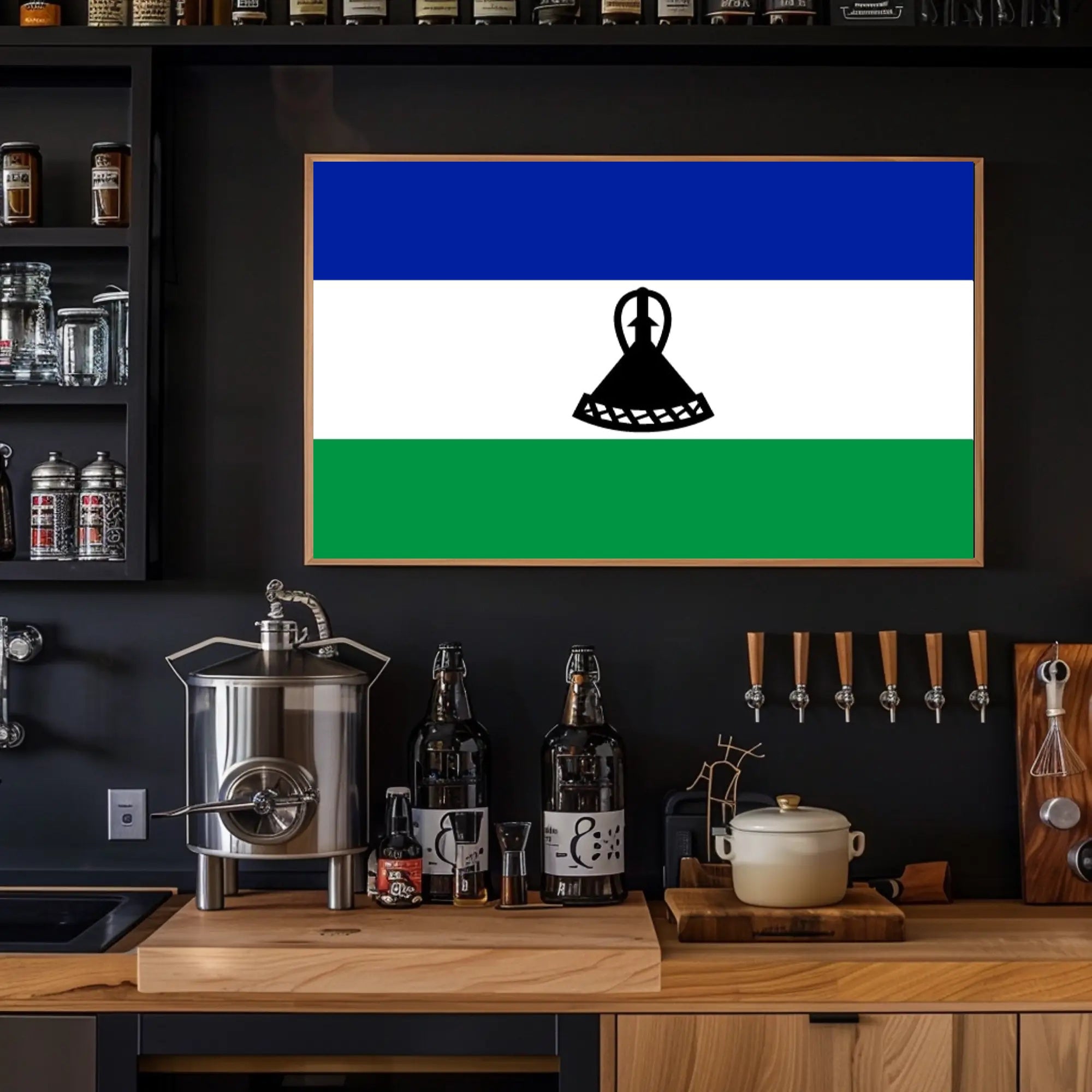 Lesotho Flag Cultural Pride Country Flag Poster PosterGoat