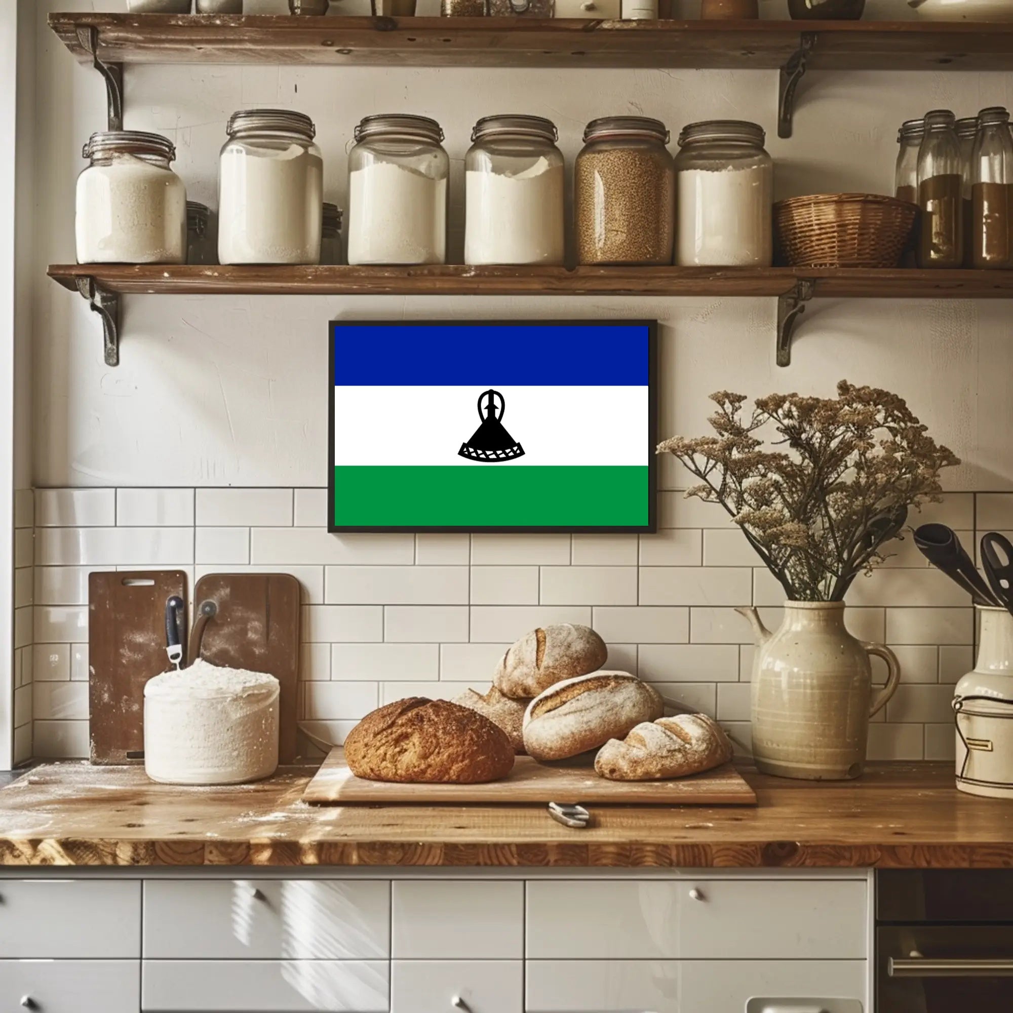 Lesotho Flag Cultural Pride Country Flag Poster PosterGoat