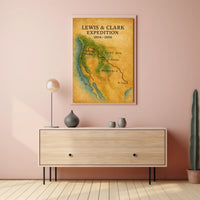 Lewis & Clark Expedition Map Historical Poster PosterGoat