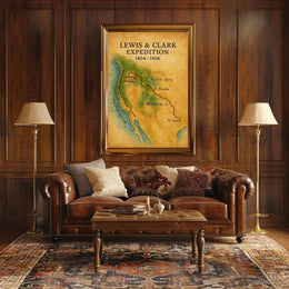Lewis & Clark Expedition Map Historical Poster PosterGoat