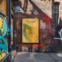 Lewis & Clark Expedition Map Historical Poster PosterGoat