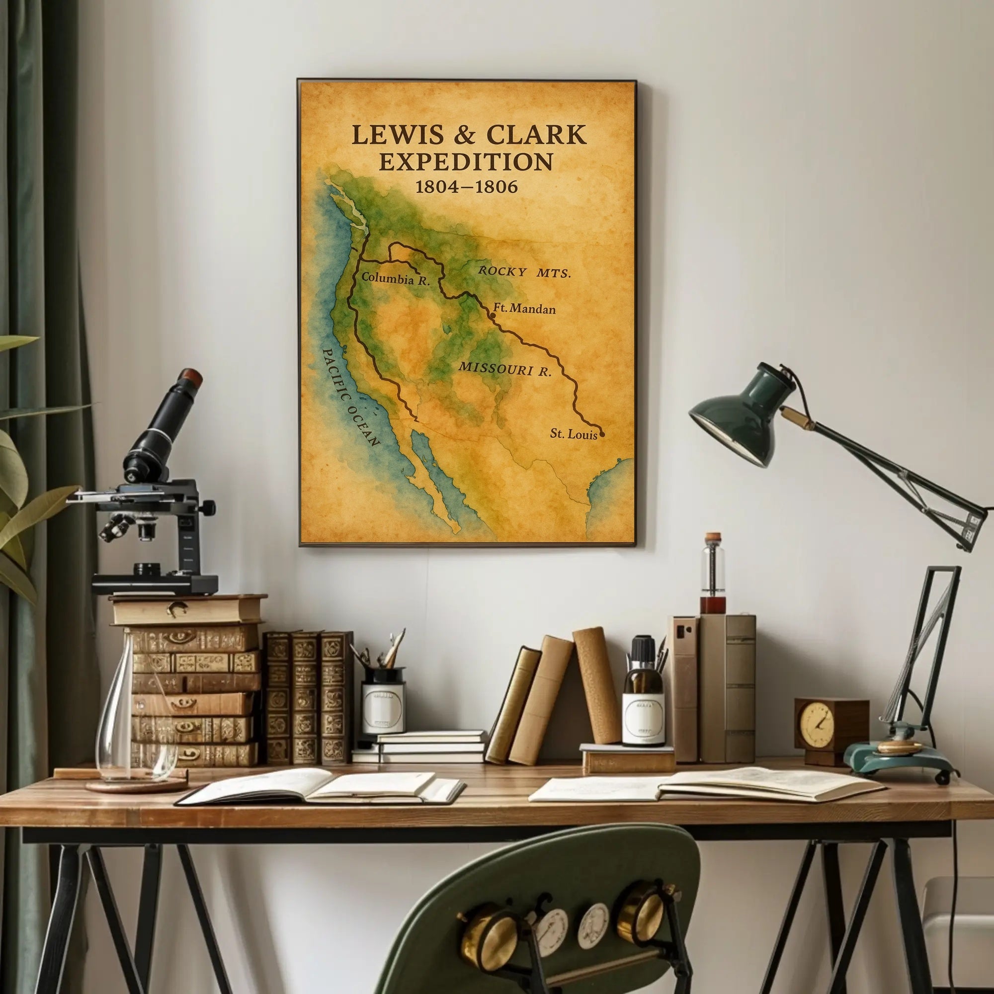 Lewis & Clark Expedition Map Historical Poster PosterGoat