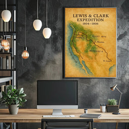 Lewis & Clark Expedition Map Historical Poster PosterGoat