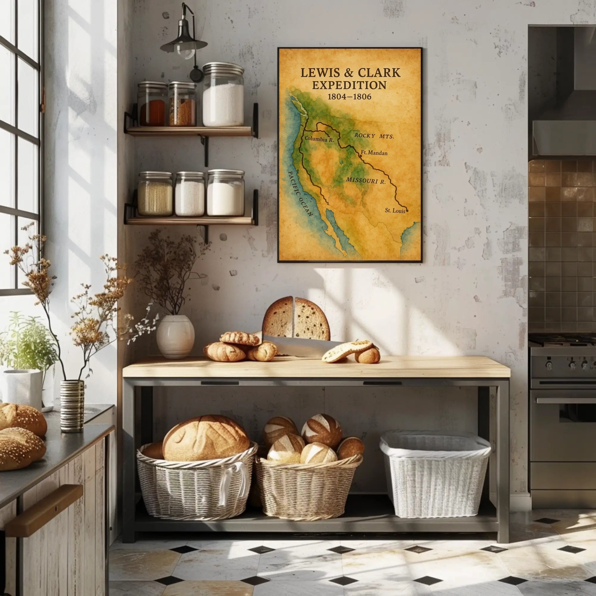 Lewis & Clark Expedition Map Historical Poster PosterGoat