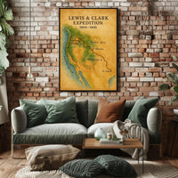 Lewis & Clark Expedition Map Historical Poster PosterGoat