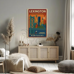 Lexington Cityscape Travel Poster PosterGoat