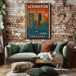 Lexington Cityscape Travel Poster PosterGoat