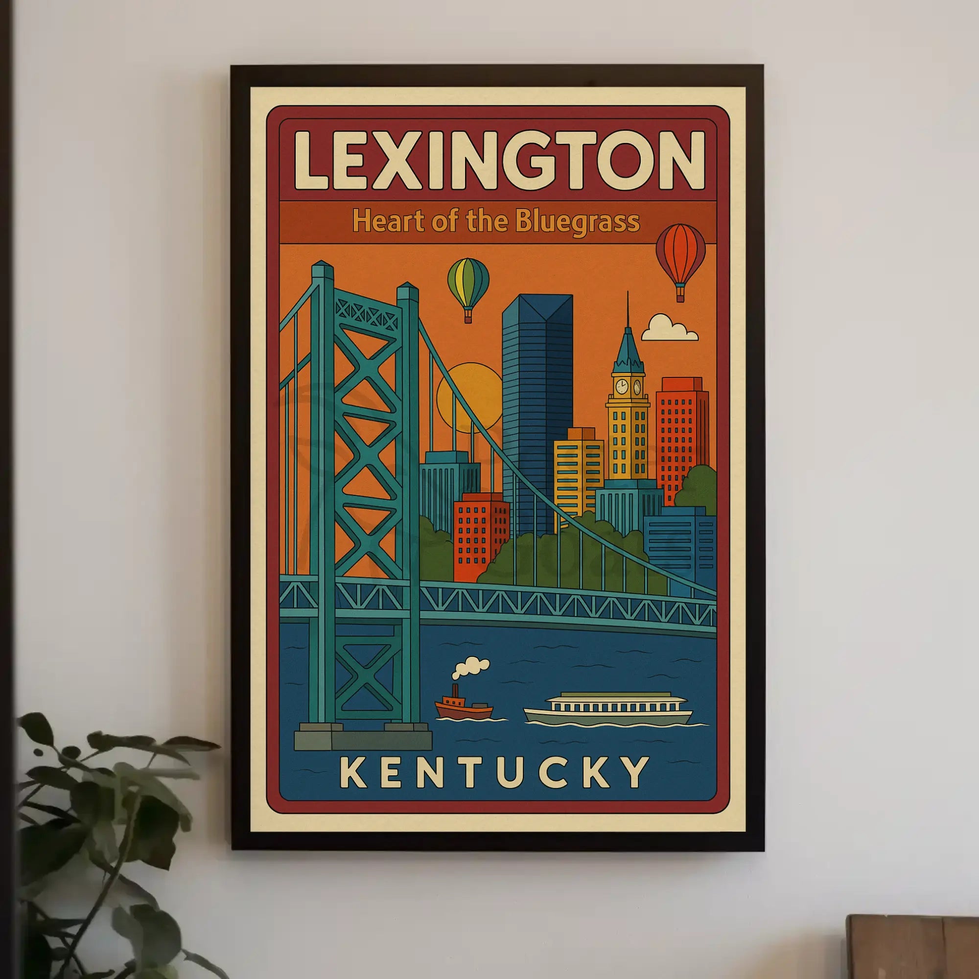 Lexington Cityscape Travel Poster PosterGoat