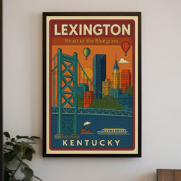 Lexington Cityscape Travel Poster PosterGoat