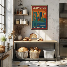 Lexington Cityscape Travel Poster PosterGoat