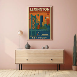 Lexington Cityscape Travel Poster PosterGoat