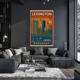 Lexington Cityscape Travel Poster PosterGoat