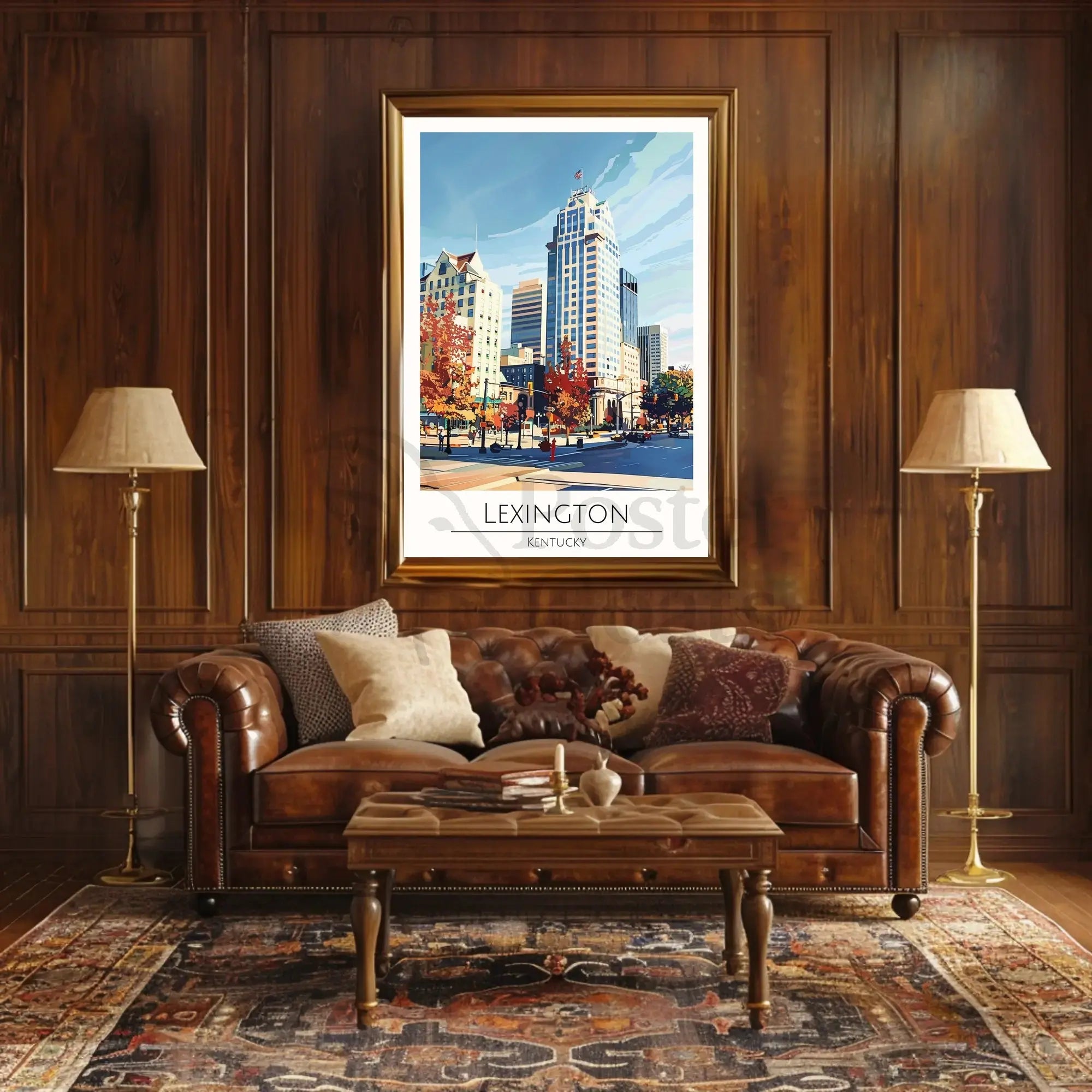 Lexington Urban Skyline Art Travel Poster PosterGoat