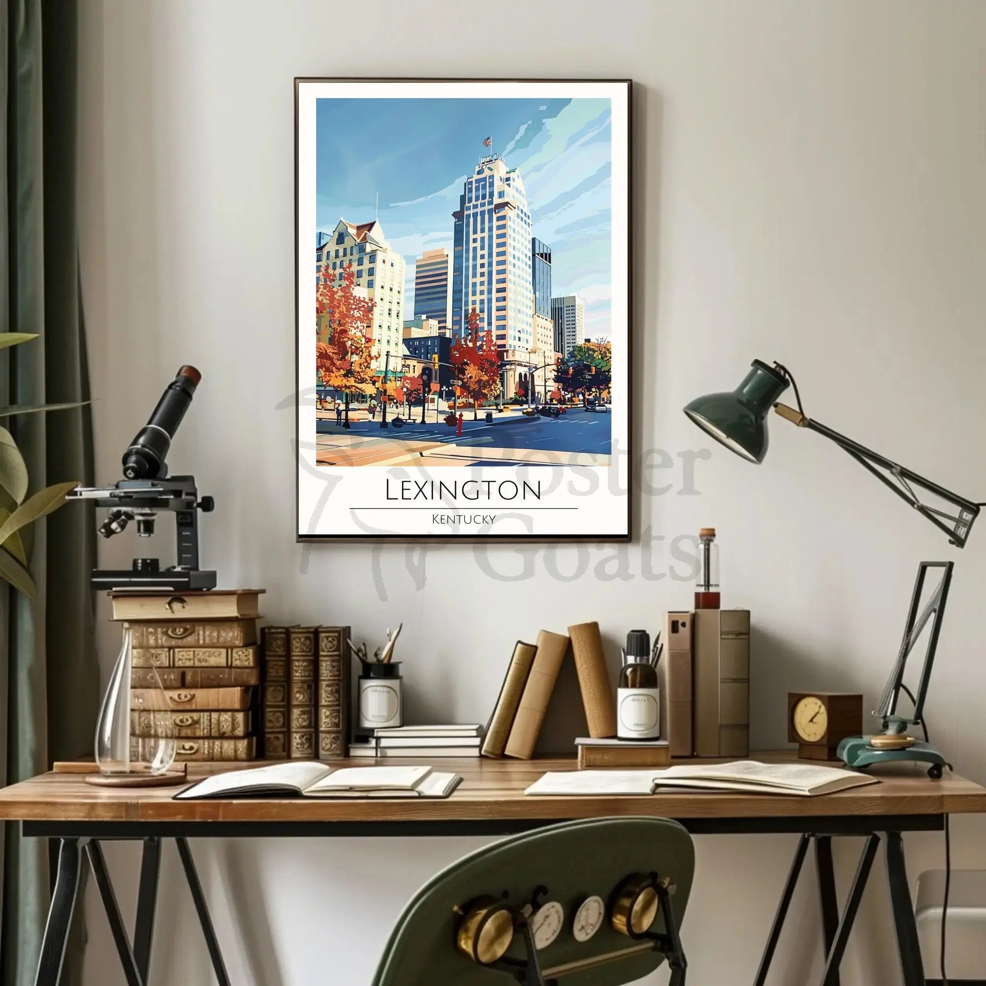 Lexington Urban Skyline Art Travel Poster PosterGoat