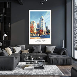 Lexington Urban Skyline Art Travel Poster PosterGoat