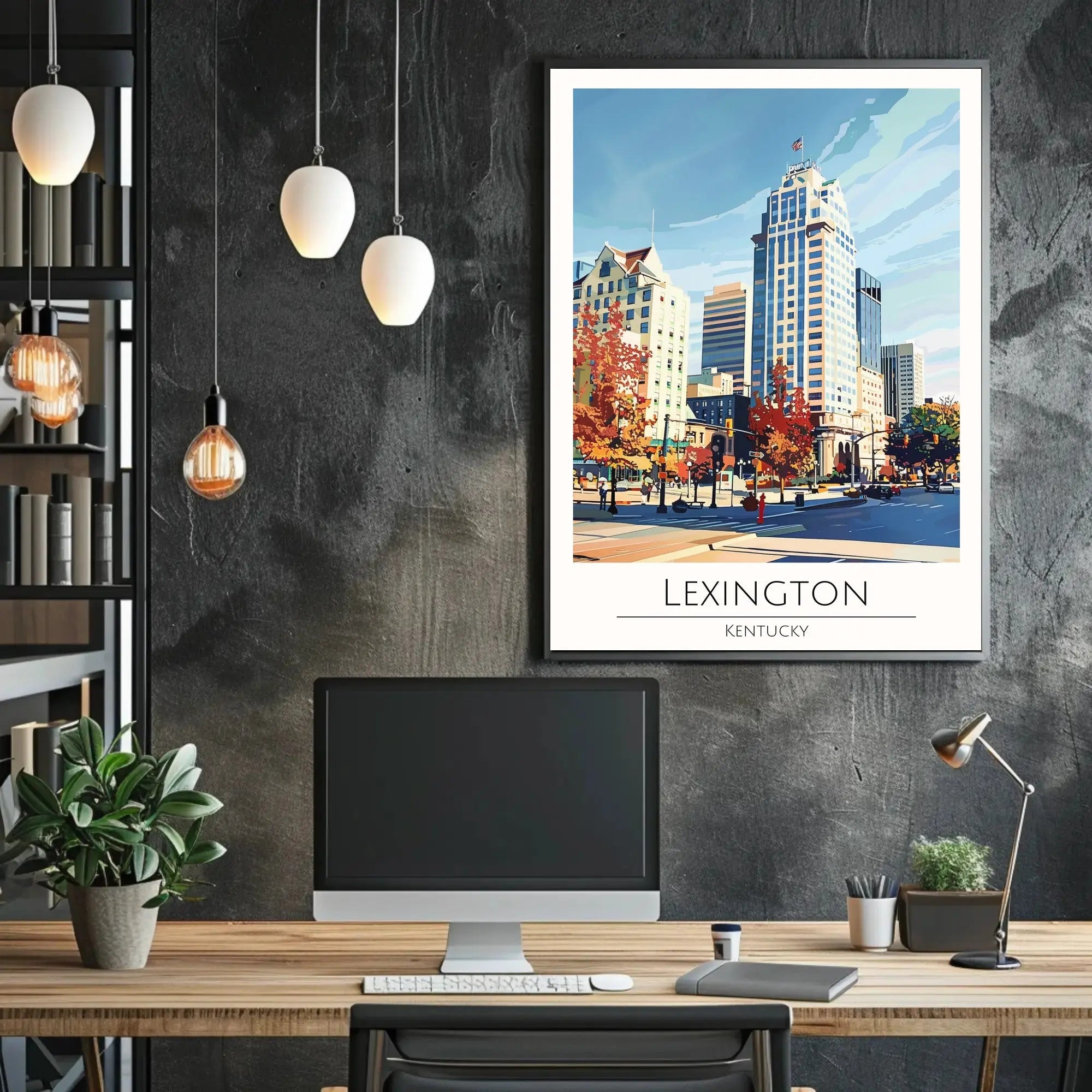 Lexington Urban Skyline Art Travel Poster PosterGoat