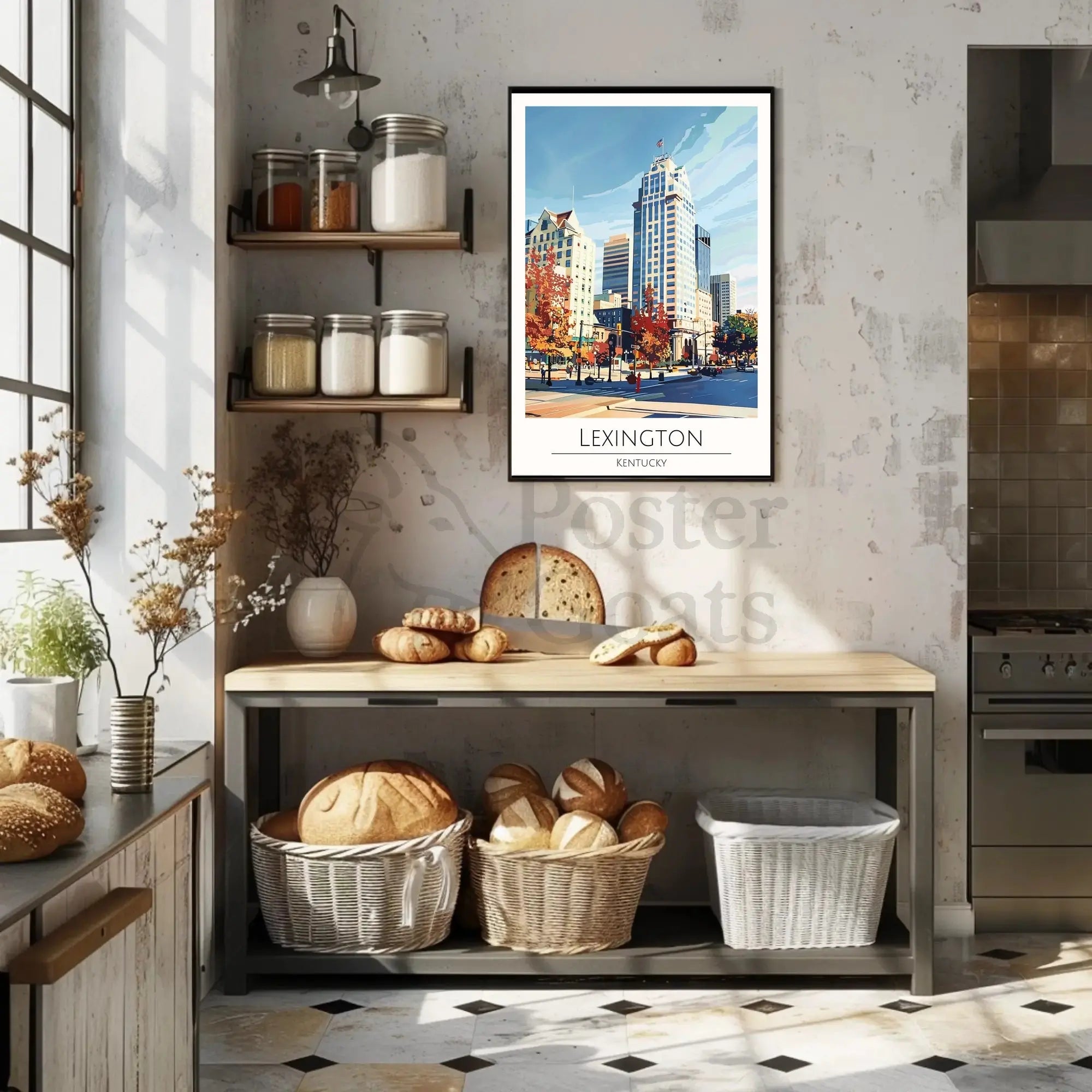Lexington Urban Skyline Art Travel Poster PosterGoat