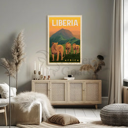 Liberia Wildlife Adventure Vintage Travel Poster PosterGoat
