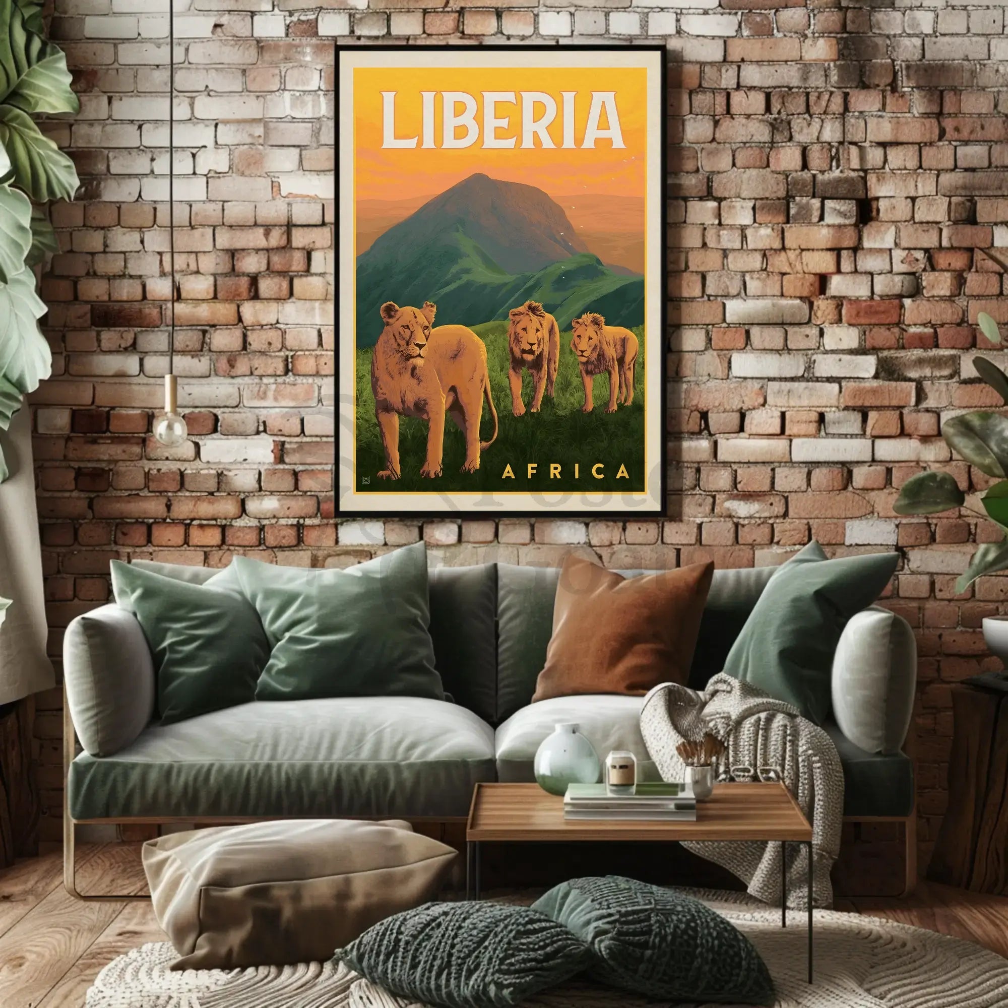 Liberia Wildlife Adventure Vintage Travel Poster PosterGoat