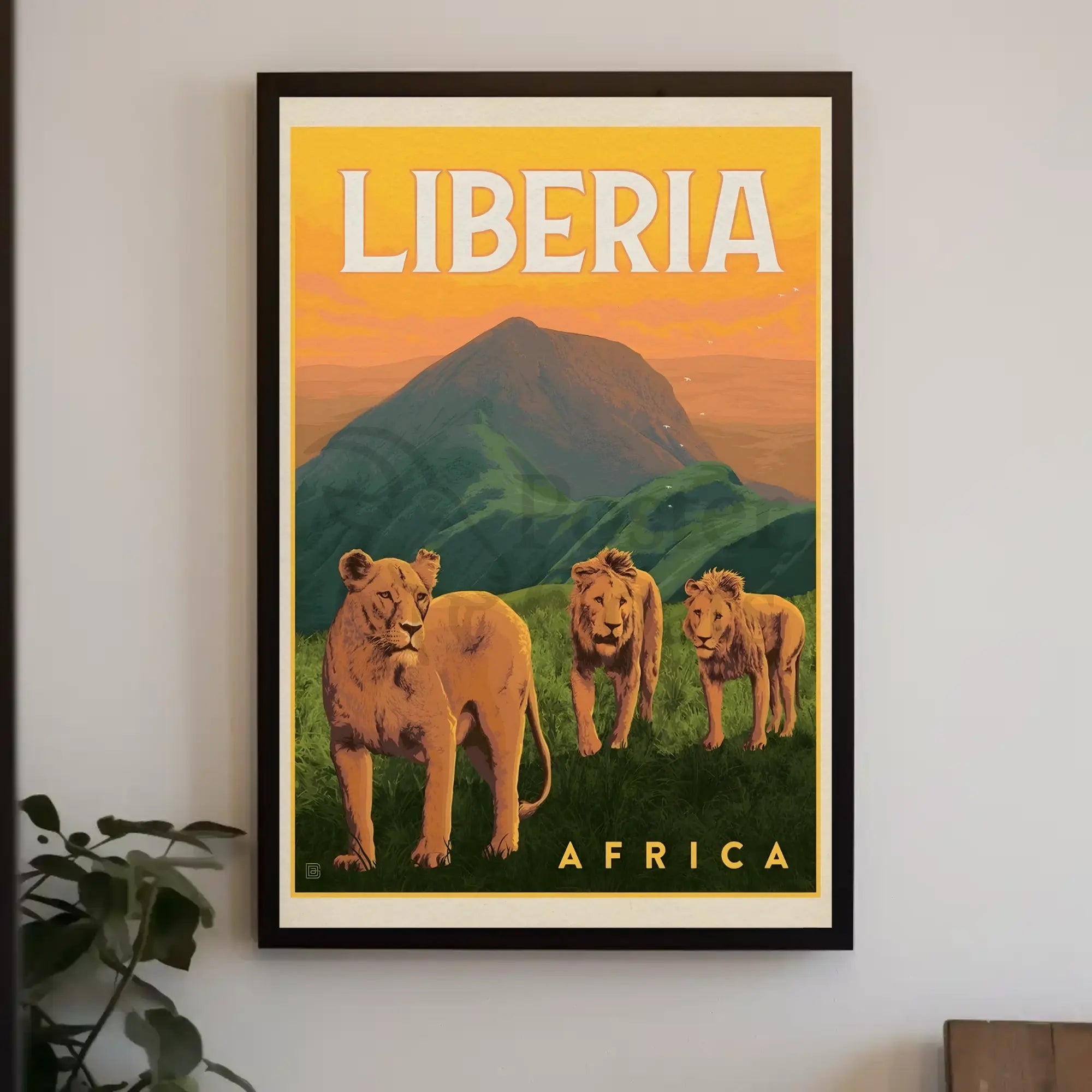 Liberia Wildlife Adventure Vintage Travel Poster PosterGoat