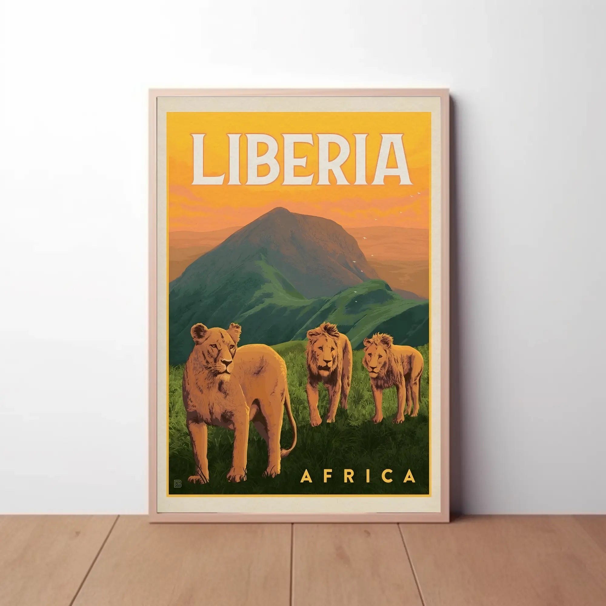 Liberia Wildlife Adventure Vintage Travel Poster PosterGoat