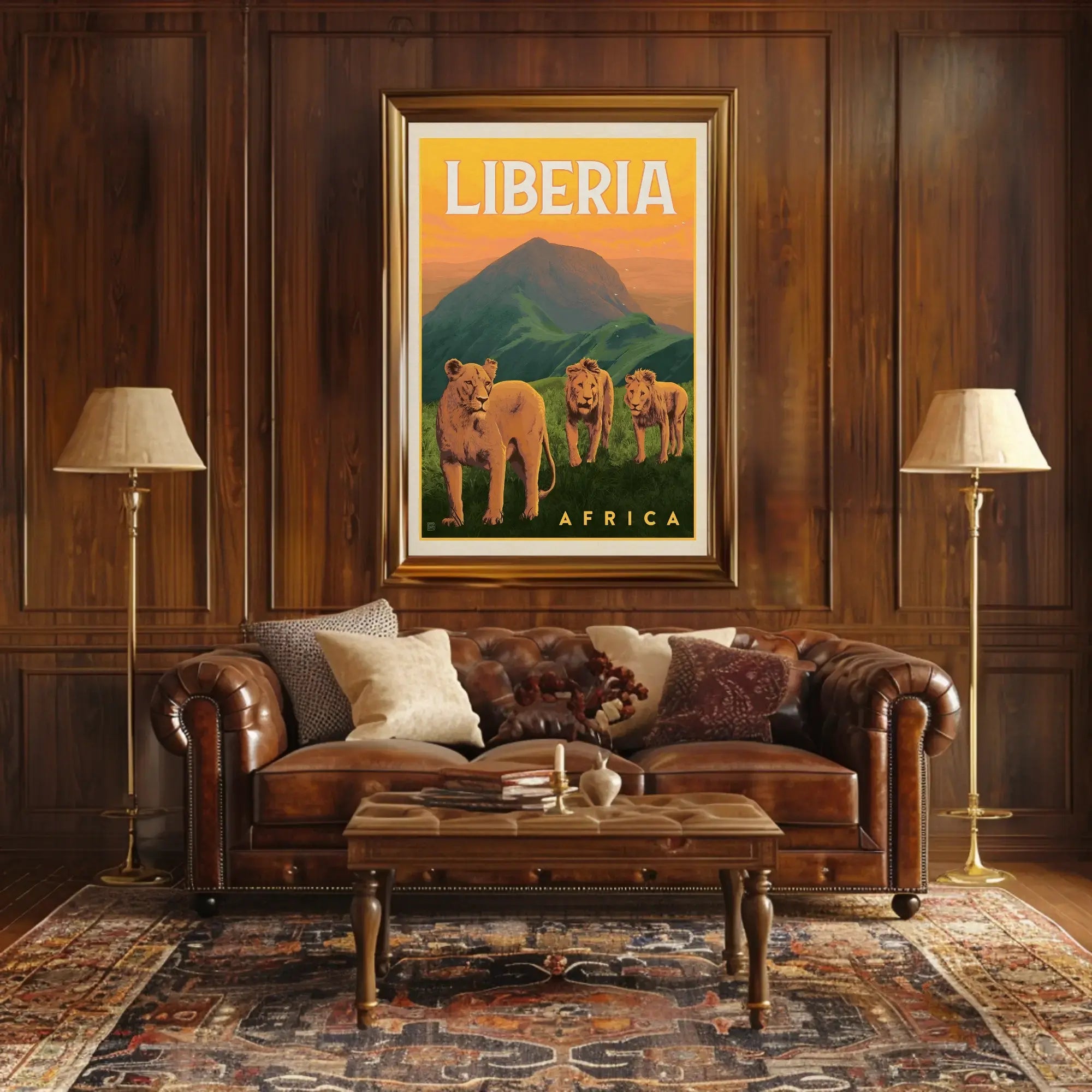 Liberia Wildlife Adventure Vintage Travel Poster PosterGoat