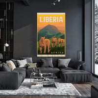 Liberia Wildlife Adventure Vintage Travel Poster PosterGoat