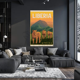 Liberia Wildlife Adventure Vintage Travel Poster PosterGoat