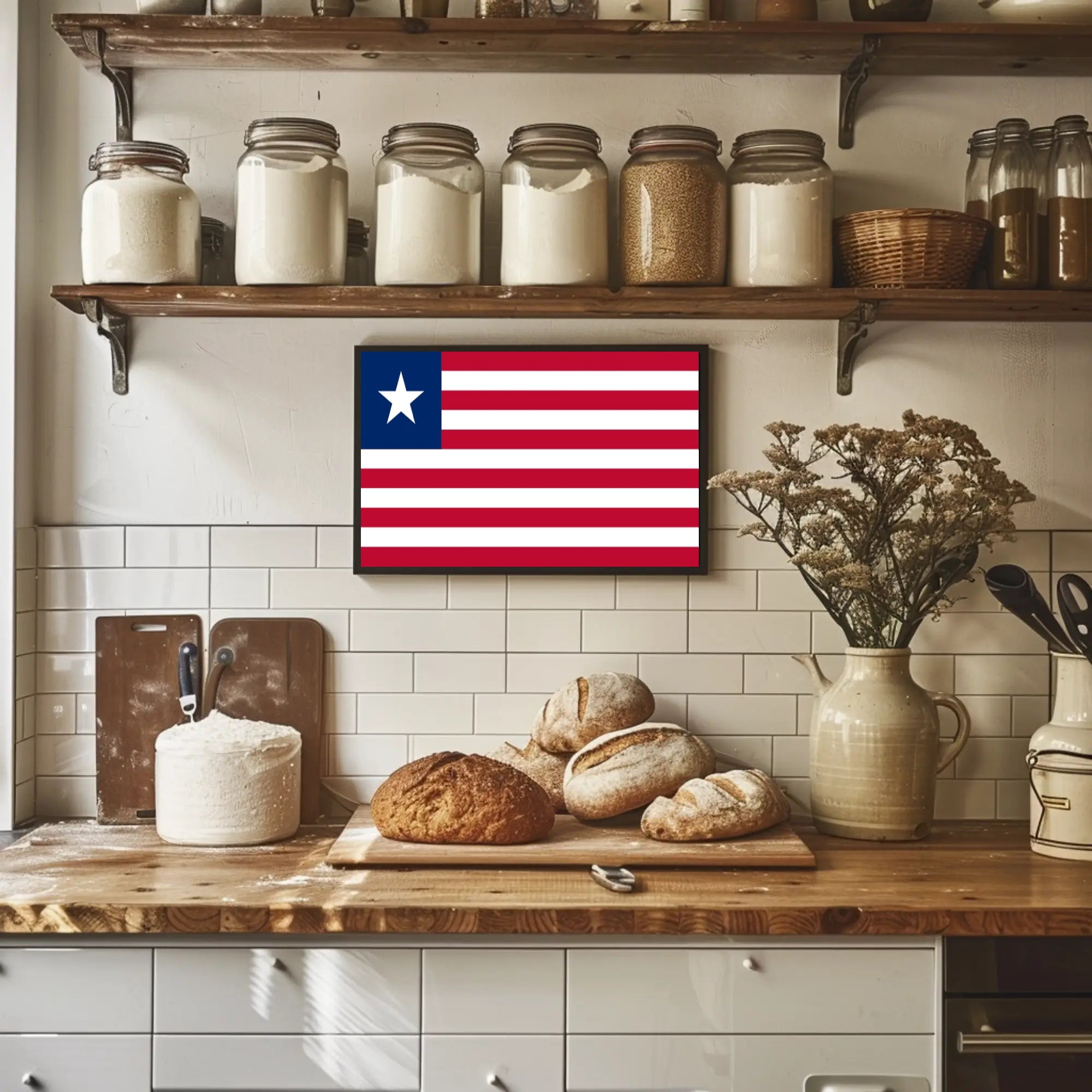 Liberian Flag Patriotic National Pride Country Flag Poster PosterGoat