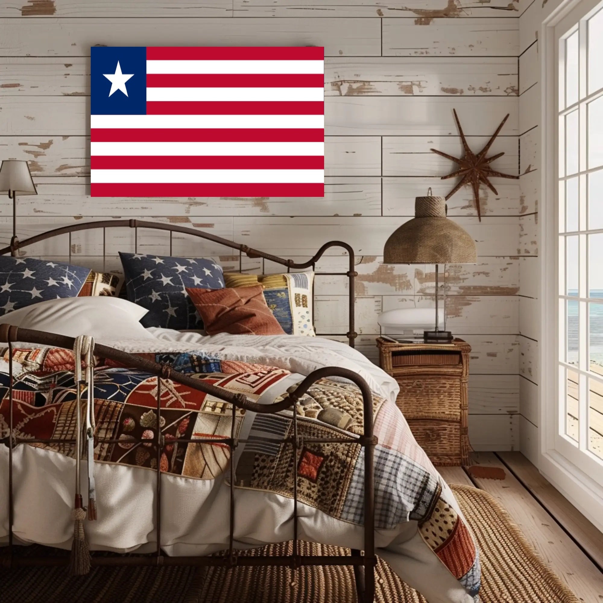 Liberian Flag Patriotic National Pride Country Flag Poster PosterGoat